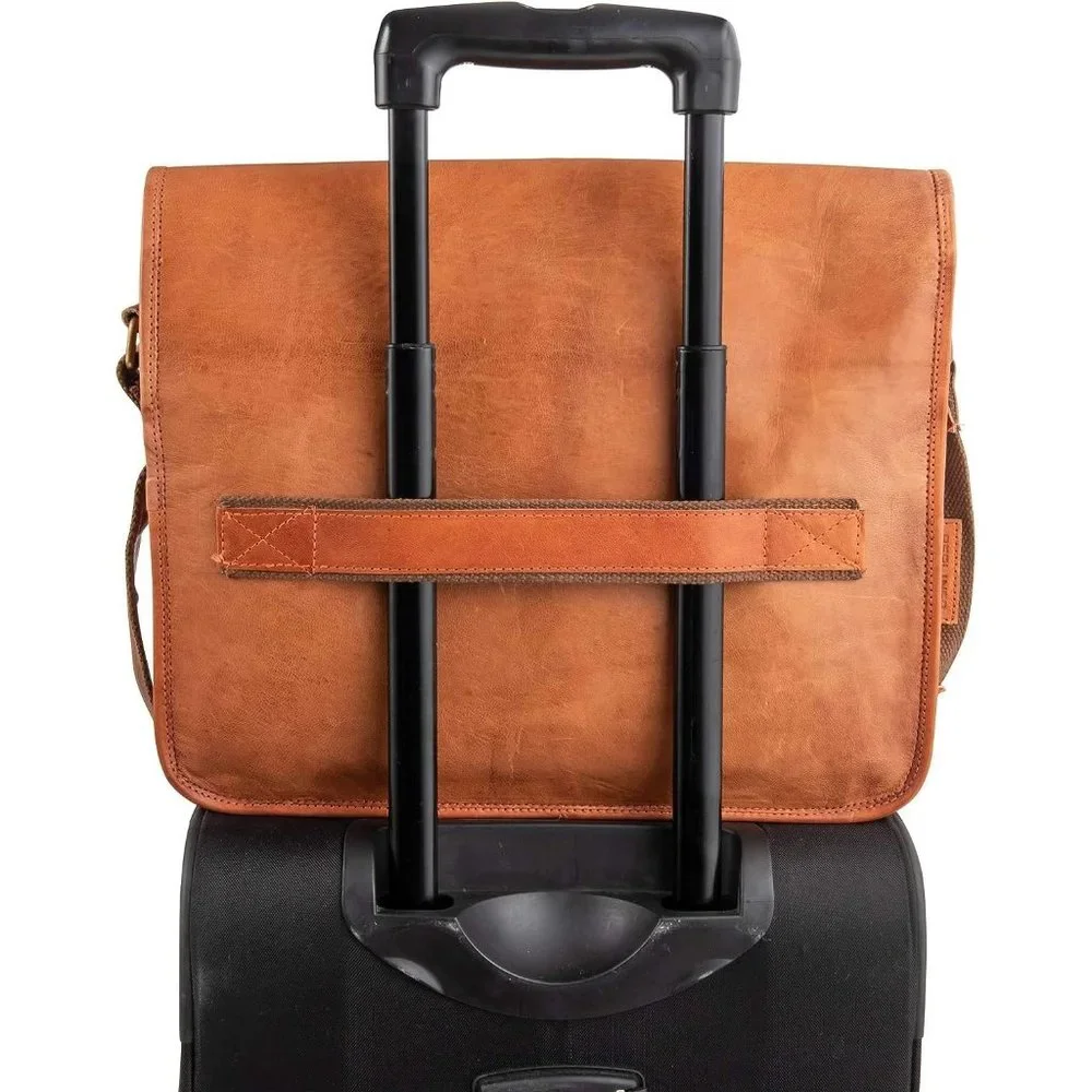 Men's Brown Leather Laptop Bag